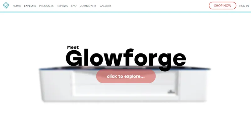 Screenshot of the finished Glowforge page.