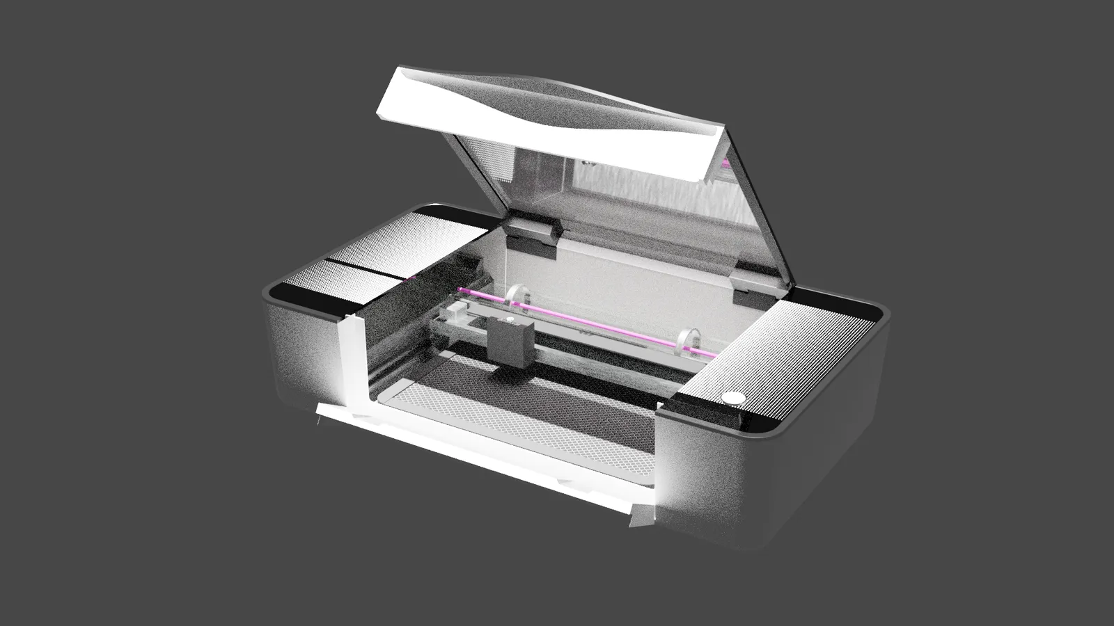Render of the finished Glowforge model.